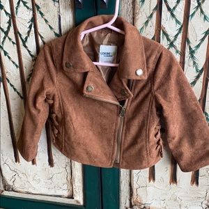 Super cute faux suede toddler girl jacket